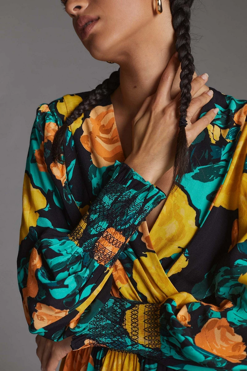 Plenty by Tracy Reese Floral Tie Back Midi Dress