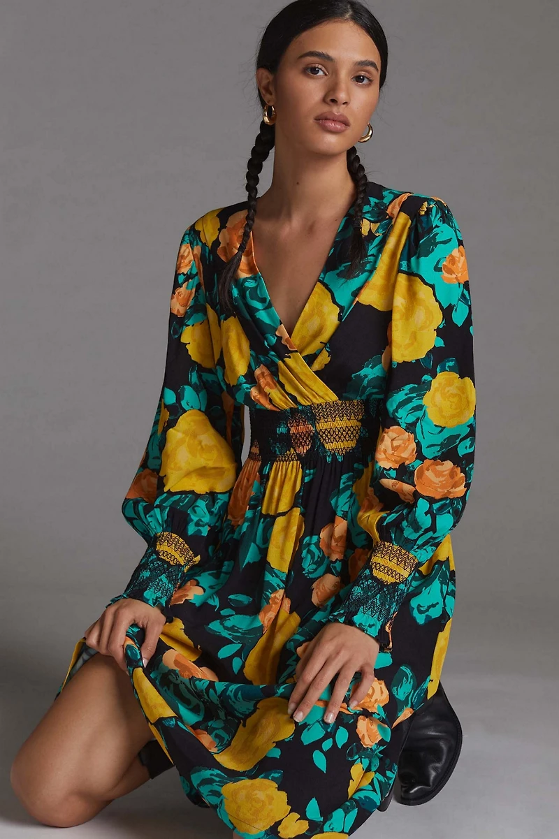 Plenty by Tracy Reese Floral Tie Back Midi Dress