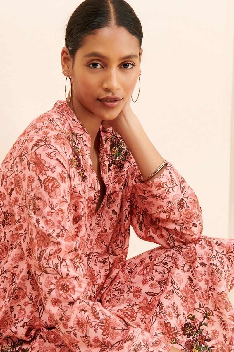Ollari Rose Garden Embroidered Dress