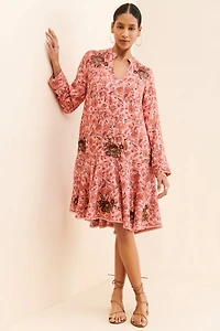 Ollari Rose Garden Embroidered Dress