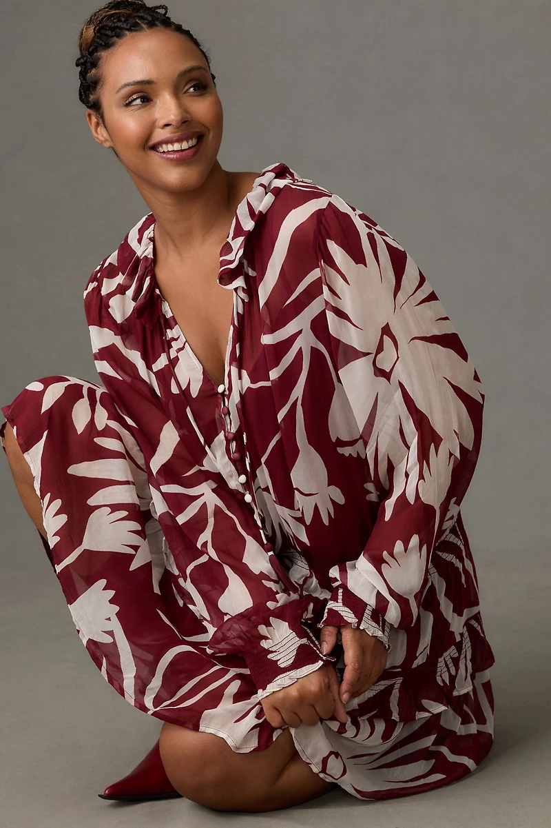The Marais Printed Chiffon Mini Dress