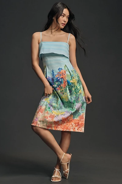 Sleeveless Printed Knee-Length Dress