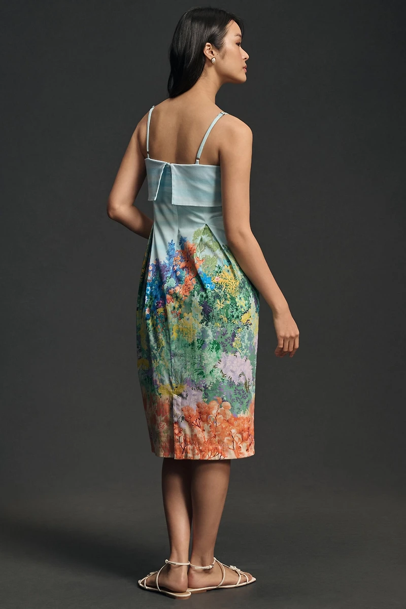 Sleeveless Printed Knee-Length Dress