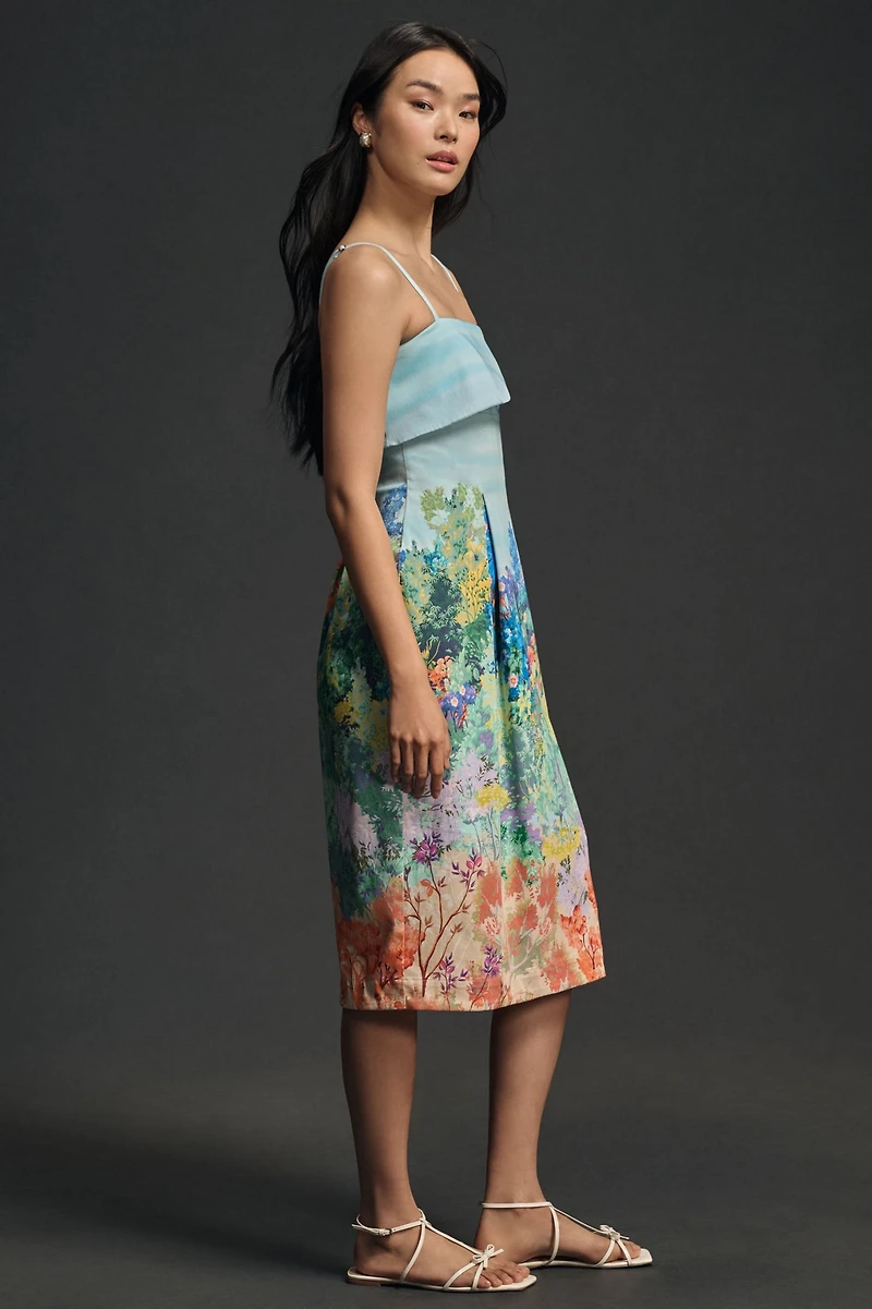 Sleeveless Printed Knee-Length Dress