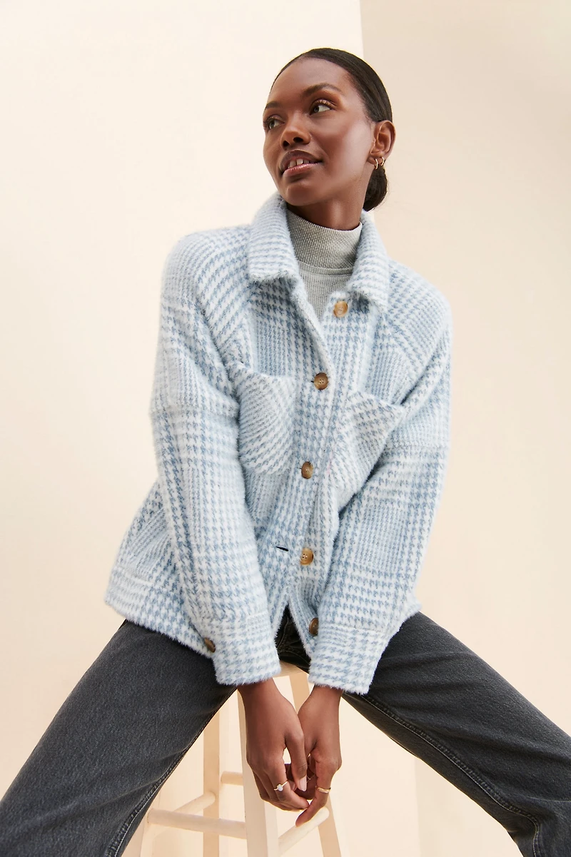 Greylin Houndstooth Shirt Jacket