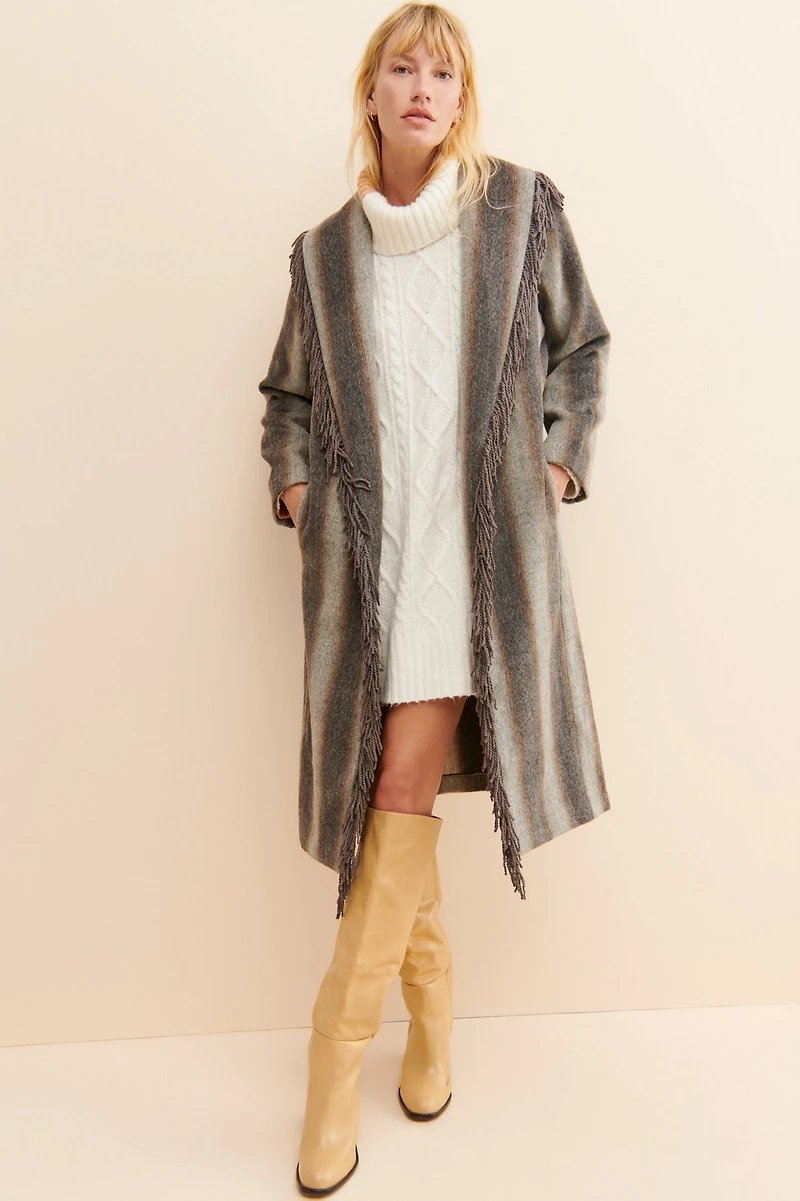Line + Dot Linda Striped Coat