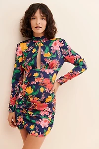 Finders Keepers Navy Floral Mini Dress