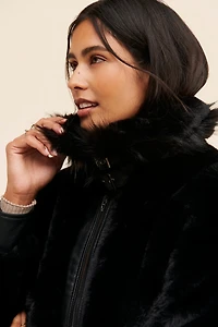 [BLANKNYC] Black Noise Faux Fur Moto