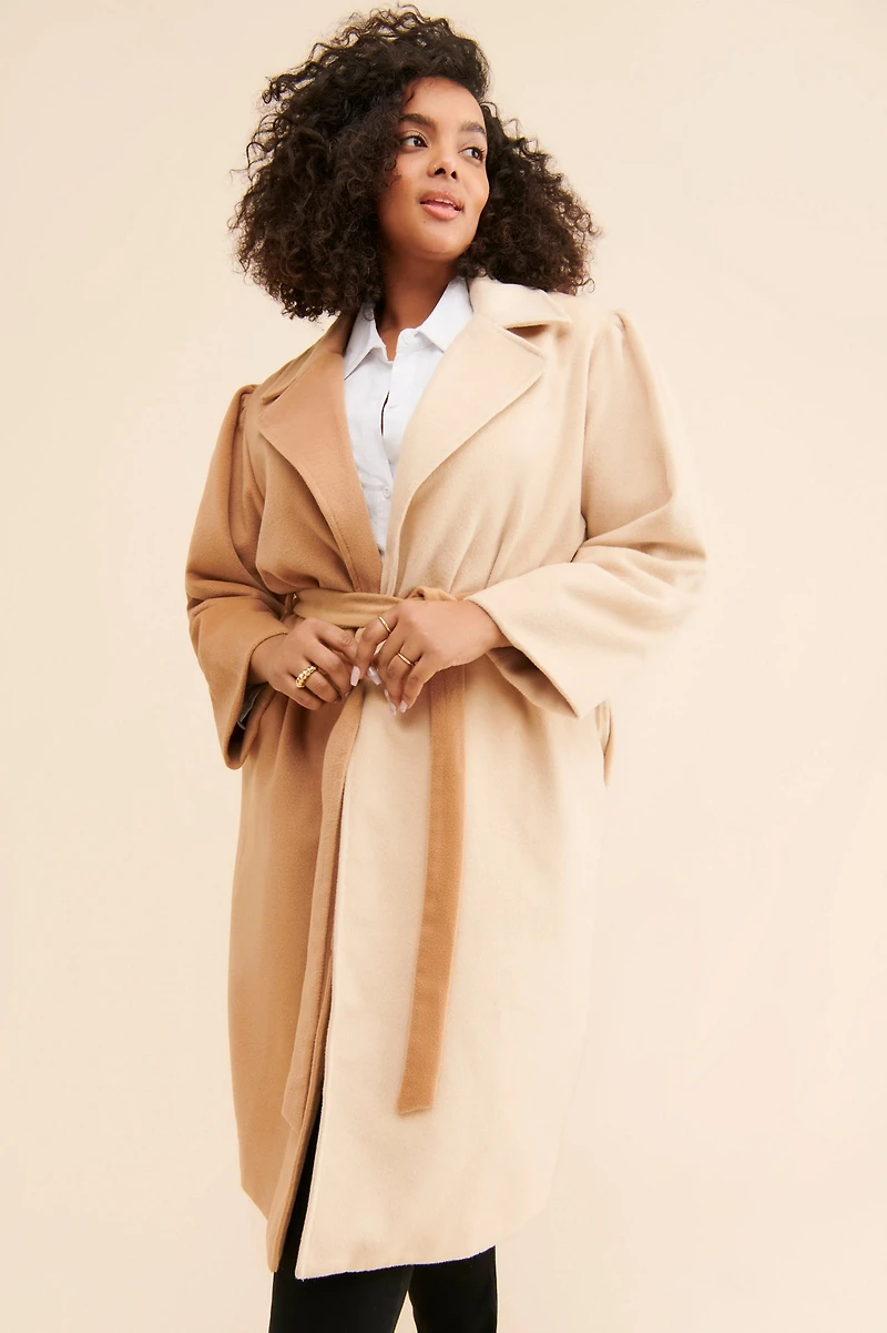 Du Paradis Two Tone Oversized Overcoat