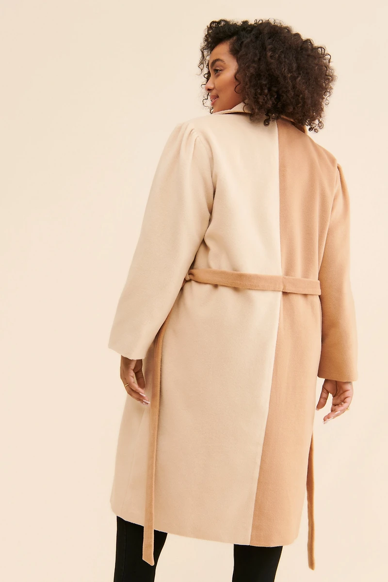 Du Paradis Two Tone Oversized Overcoat