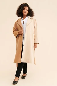 Du Paradis Two Tone Oversized Overcoat