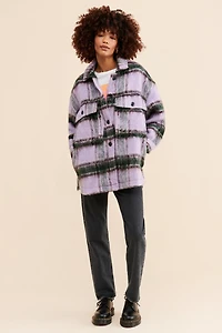 Grey Lab Oversized Plaid Shirt Jacket