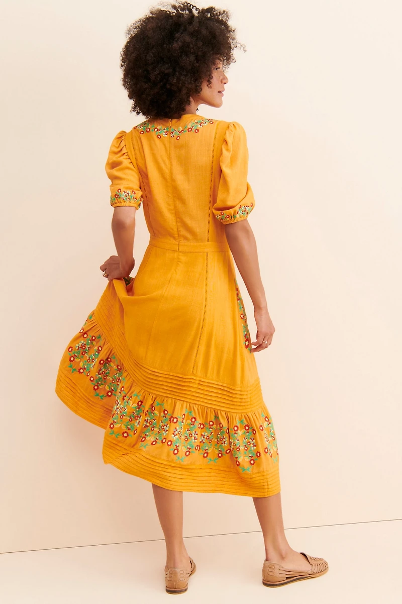 Ollari Dori Floral Midi Dress