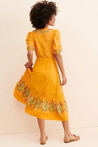 Ollari Dori Floral Midi Dress