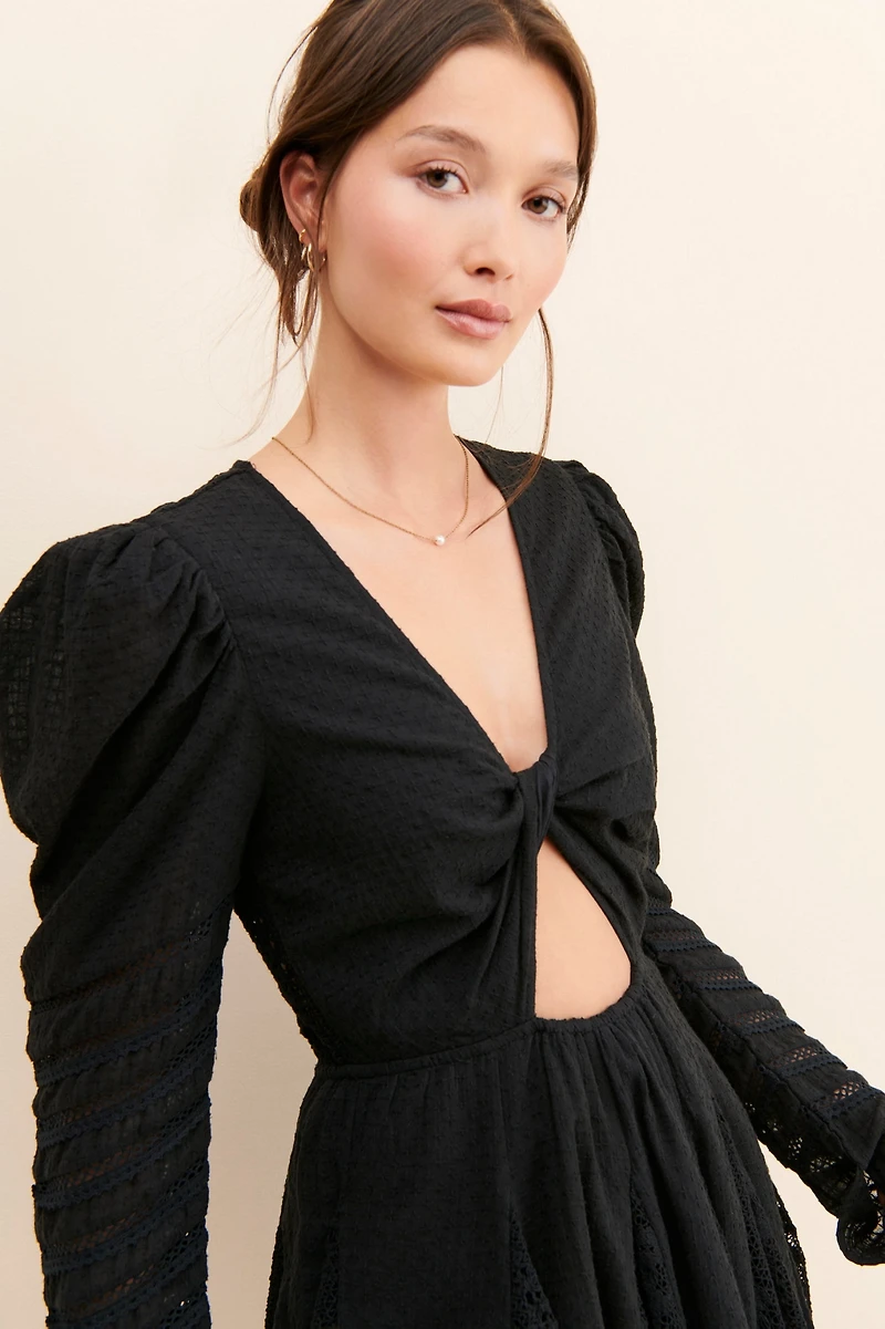 Hemant & Nandita Lace Twist Front Mini Dress