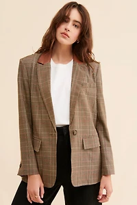 BB Dakota Audrey Plaid Blazer