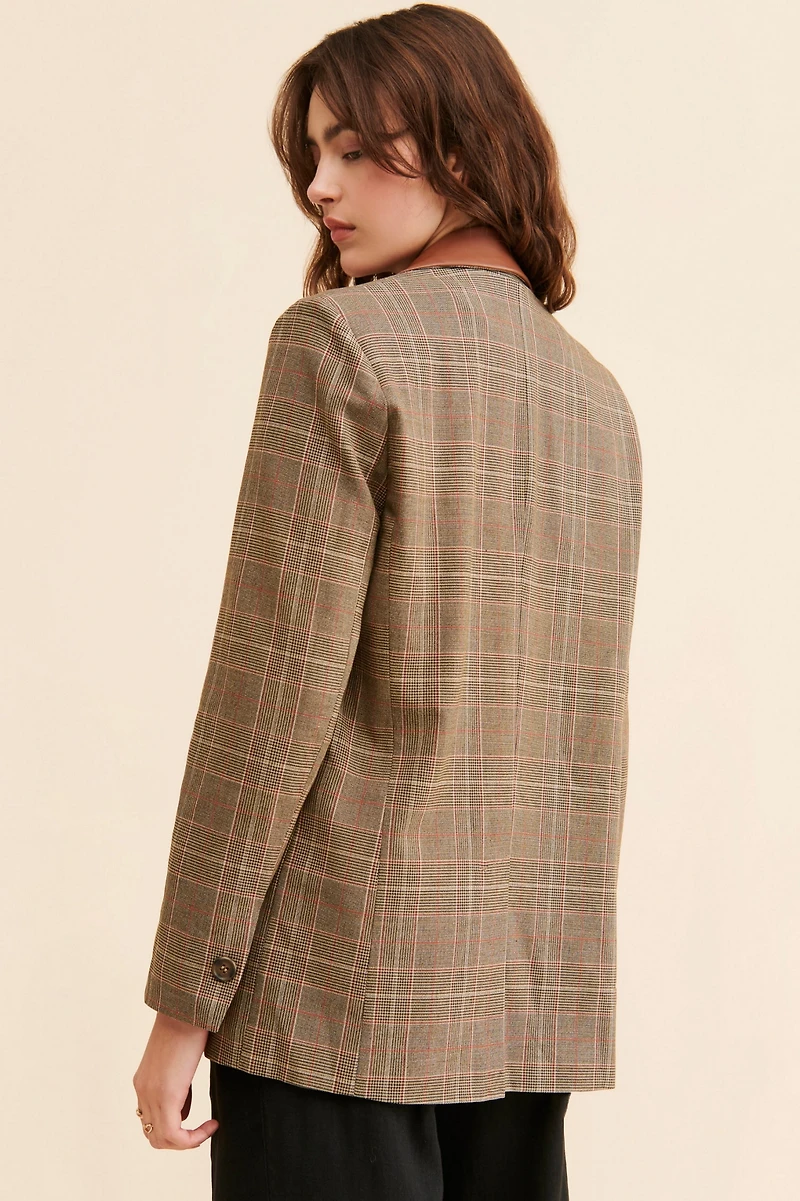 BB Dakota Audrey Plaid Blazer