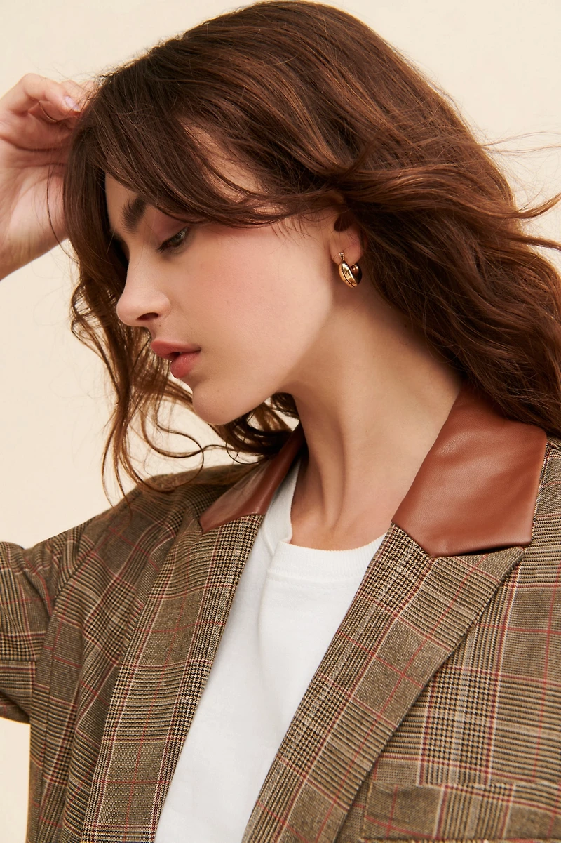 BB Dakota Audrey Plaid Blazer