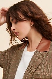 BB Dakota Audrey Plaid Blazer