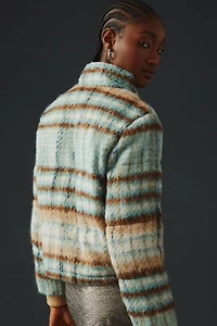 Brushed Plaid Puffer Jacket