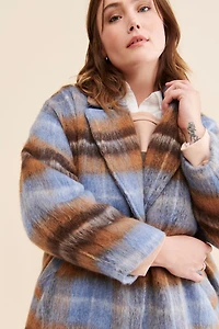 Greylin Brushed Plaid Relaxed Coat