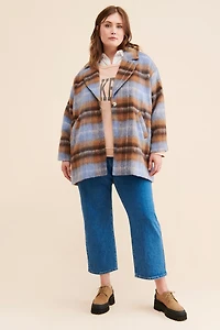 Greylin Brushed Plaid Relaxed Coat
