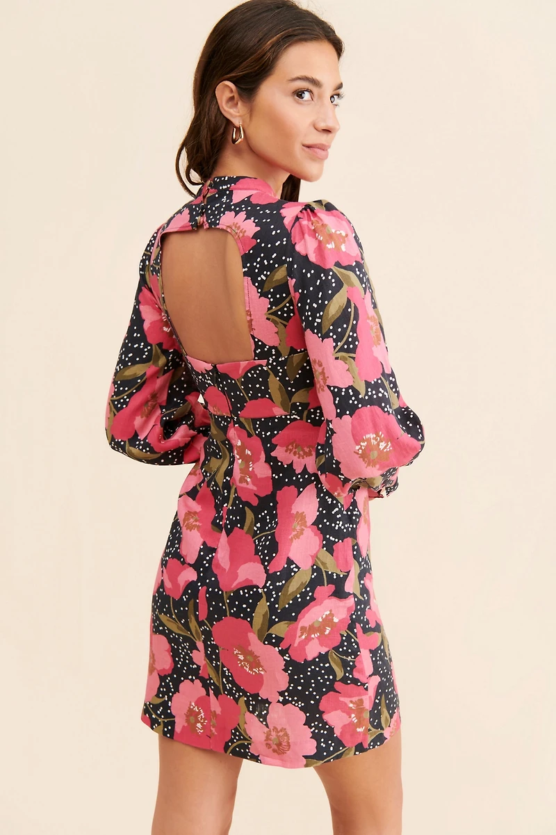 Kachel Floral Linen Dress