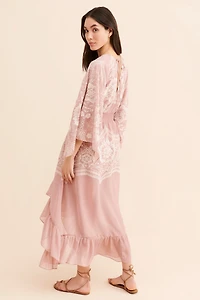 Especia Embroidered Ruffle Dress