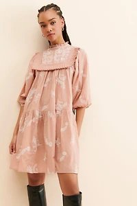 Let Me Be Embroidered Collared Mini Dress