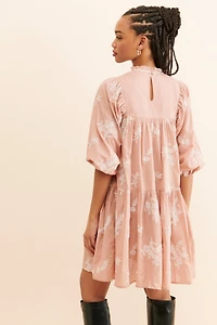 Let Me Be Embroidered Collared Mini Dress
