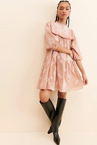 Let Me Be Embroidered Collared Mini Dress