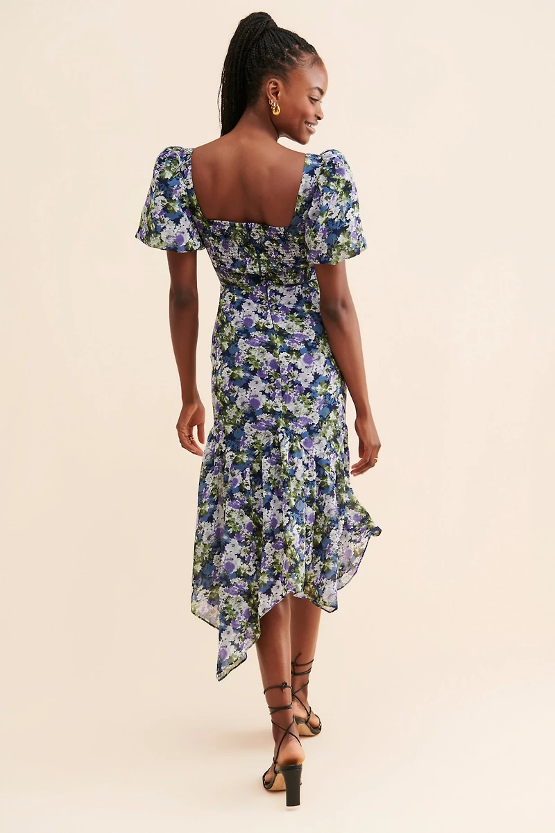 ASTR the Label Asymmetrical Floral Midi Dress