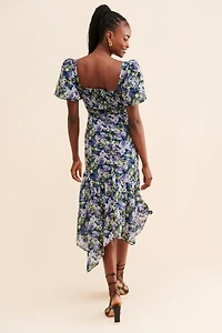 ASTR the Label Asymmetrical Floral Midi Dress
