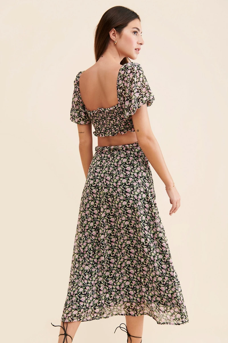 ASTR the Label Ruffle Cutout Midi Dress
