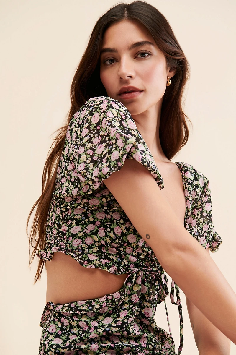 ASTR the Label Ruffle Cutout Midi Dress