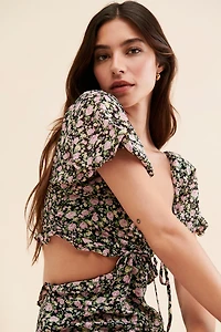 ASTR the Label Ruffle Cutout Midi Dress