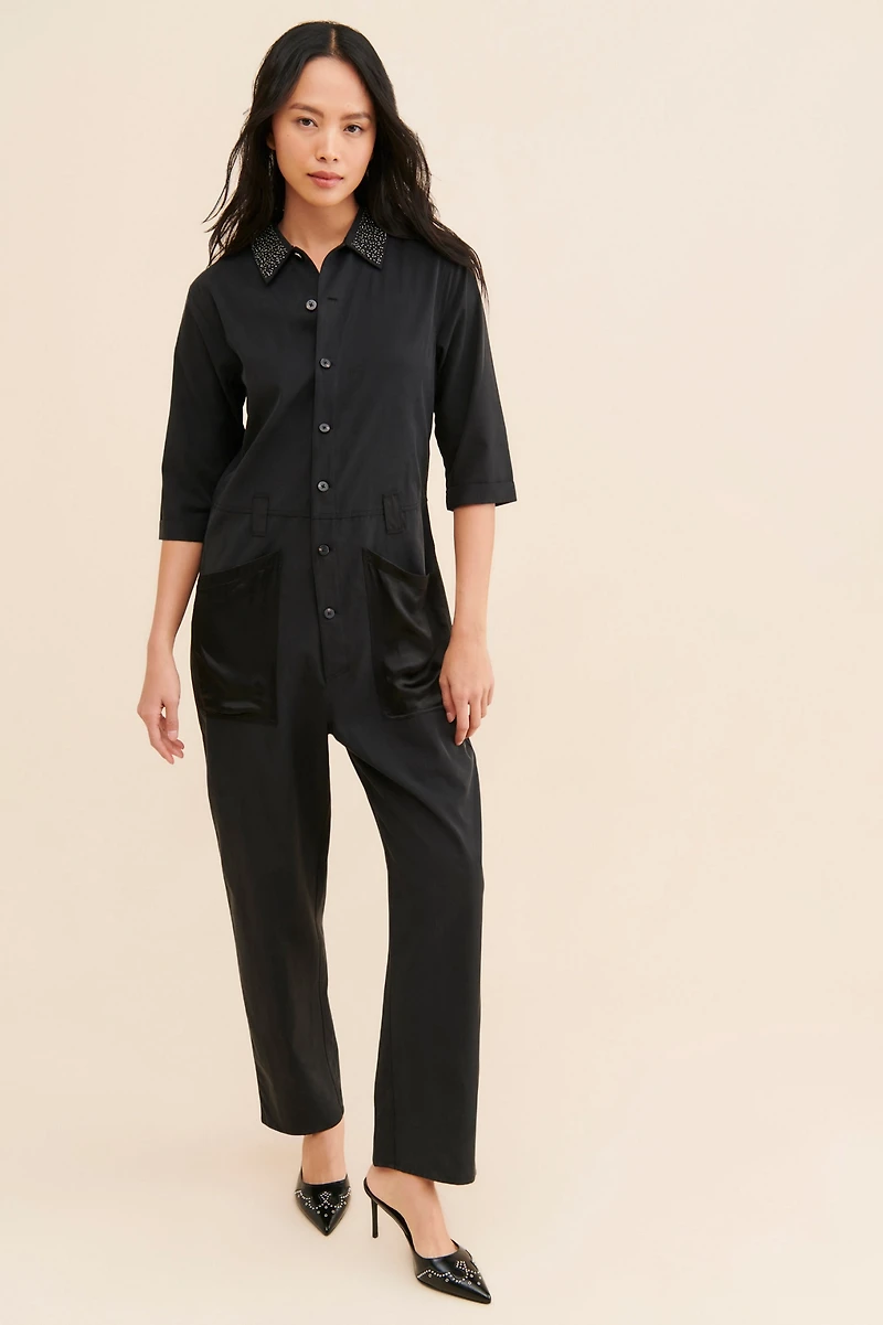 Scotch & Soda Beaded Collared Jumpsuit