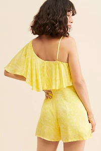 Corey Lynn Calter One-Shoulder Ruffle Romper