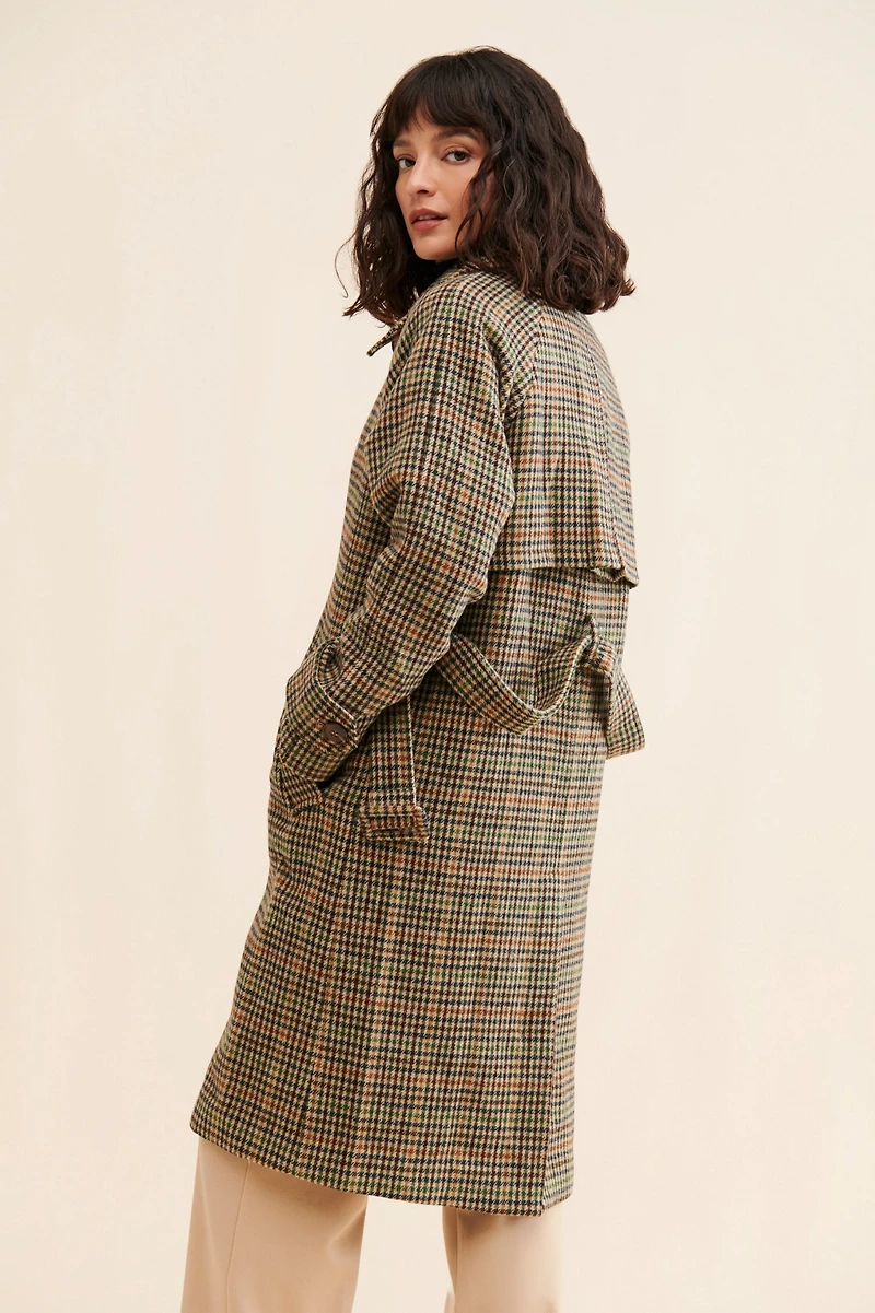 Suncoo Evan Plaid Overcoat
