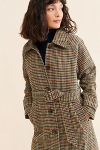 Suncoo Evan Plaid Overcoat