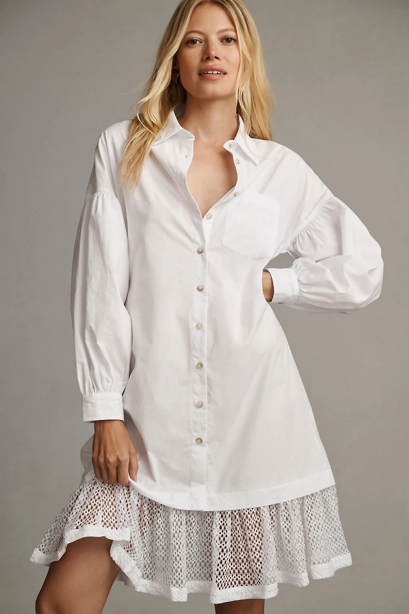 Maeve Lace-Hem Shirt Dress