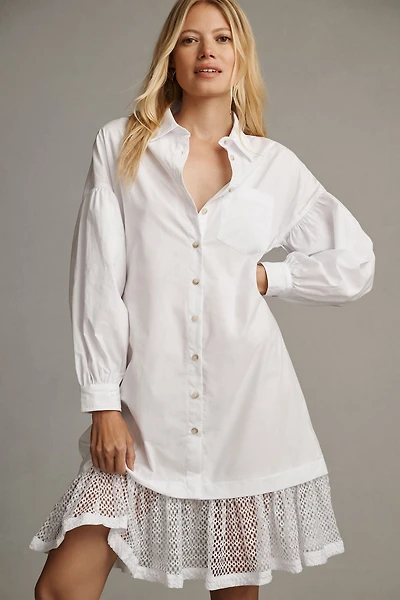Maeve Lace-Hem Shirt Dress