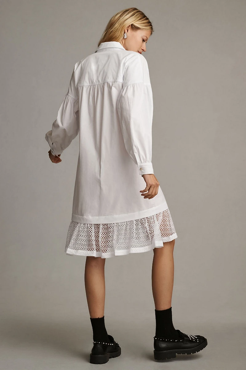 Maeve Lace-Hem Shirt Dress