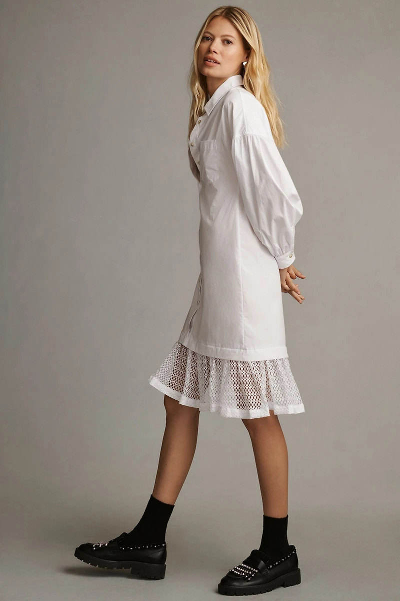 Maeve Lace-Hem Shirt Dress