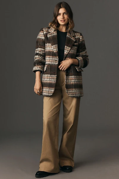 Maeve Brushed Plaid Blazer