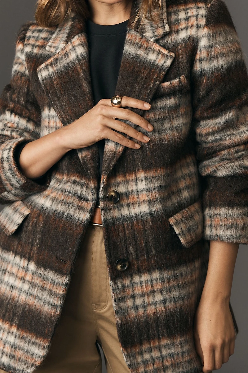 Maeve Brushed Plaid Blazer
