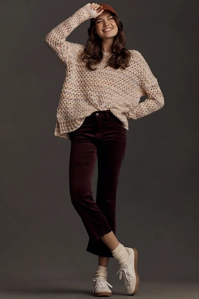 Pilcro The Yaya Mid-Rise Crop Flare Jeans: Velvet Edition