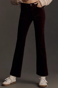 Pilcro The Yaya Mid-Rise Crop Flare Jeans: Velvet Edition