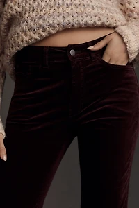 Pilcro The Yaya Mid-Rise Crop Flare Jeans: Velvet Edition