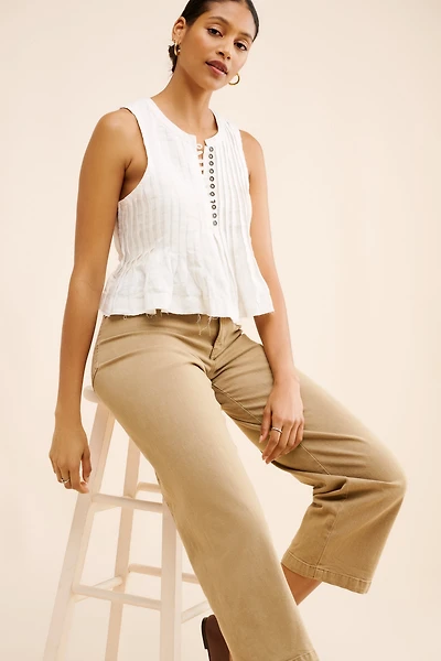 Madewell Emmett Garment Dye Wide Leg Cropped Pants